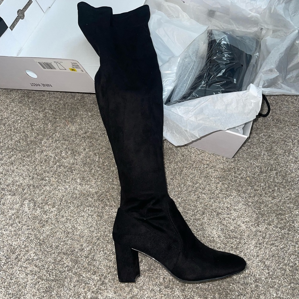 Black Nine West over the knee boot